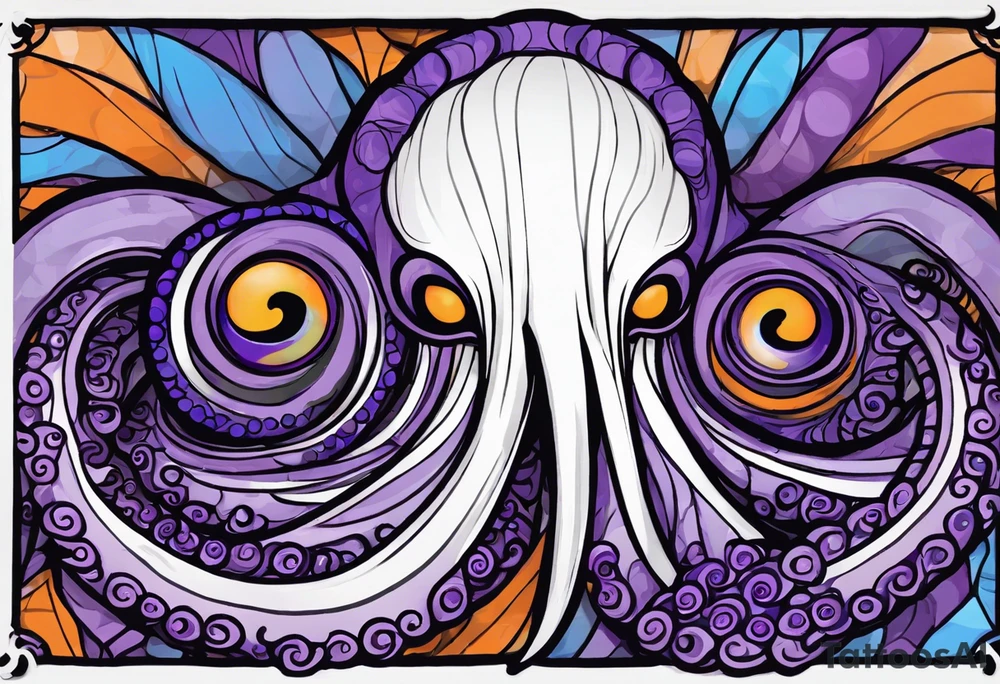 Cthulu

Black, blue and Violet/Purple + Orange eyes
Head to be on right pec
9 Tentacles
Have 3 tentacles in a spiral for each right shoulder head
Have 1 tentacle on in a spiral for right bicep
Have 3 tentacles contouring the tricep, twirling down and around my right forearm
Have 2 tentacles wrapped around under my collar and double helix down my spinal column tattoo idea