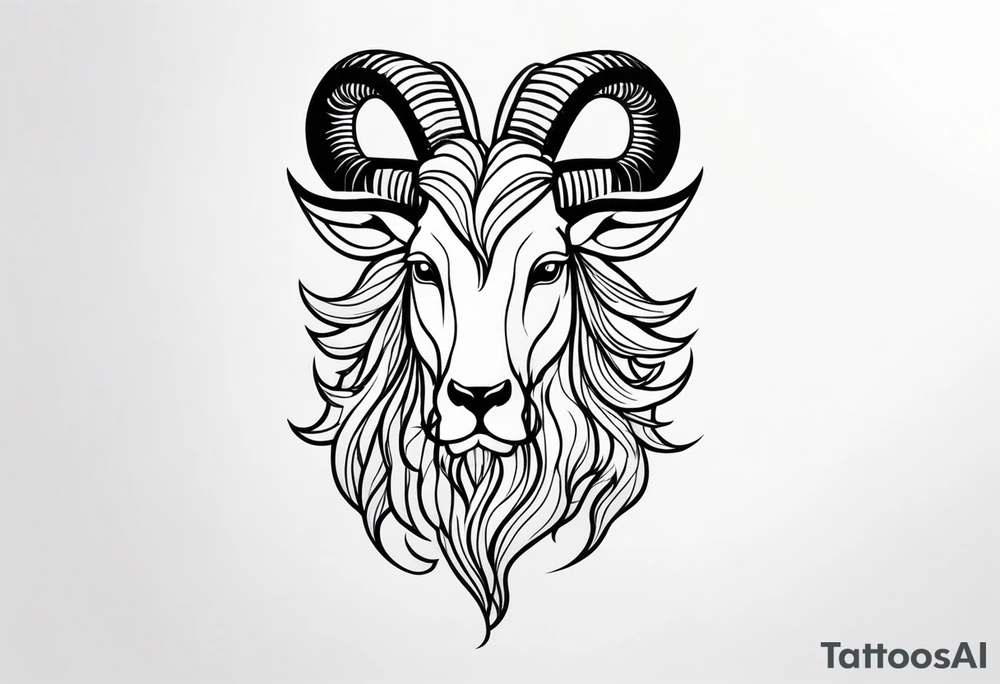capricorn with beard tattoo idea