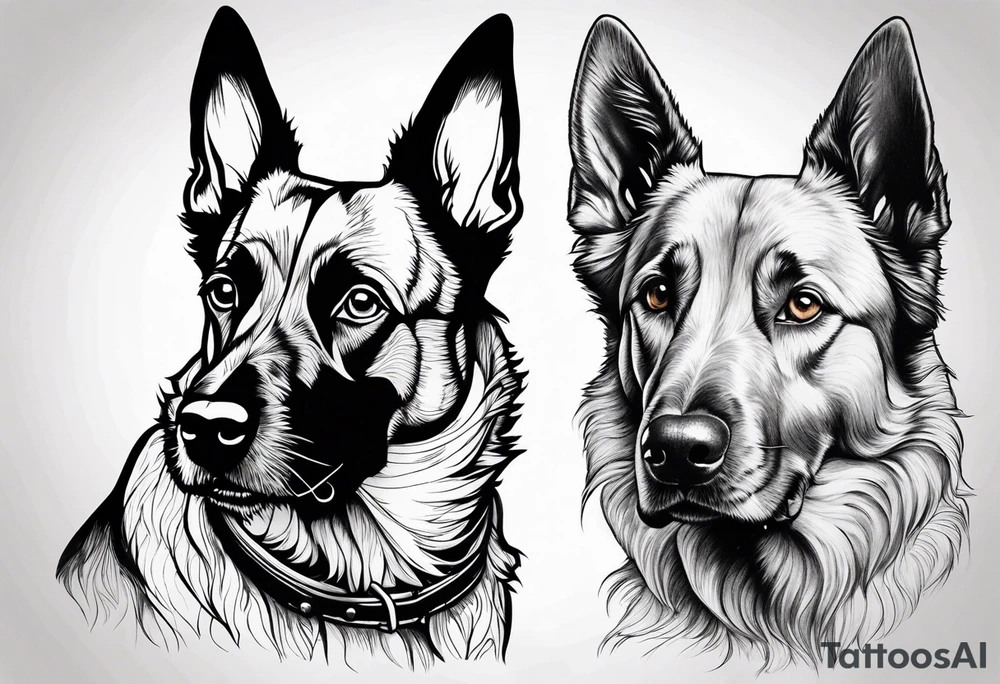 Belgian malinois, Scottish terrier, border collie, papillon tattoo idea
