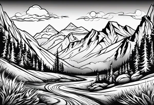 Flames to ash to frozen landscape tattoo idea