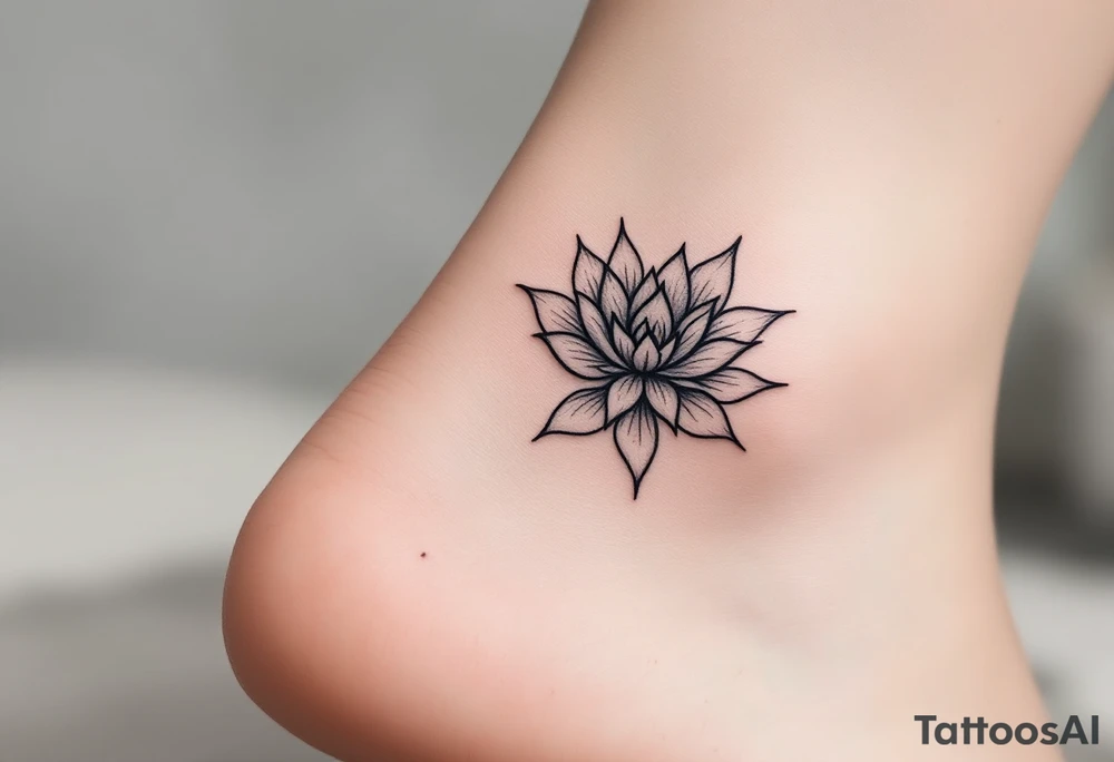 Fine thin lines very small minimalist tattoo combo of phenix and lotus tattoo idea