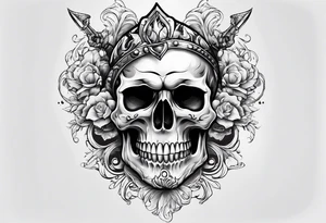 Skull with fire and ice tattoo idea