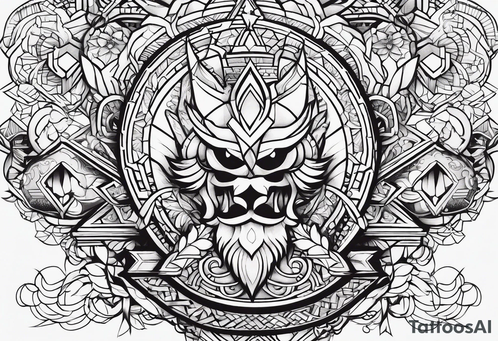 draw a tattoo in chest and shoulder tattoo idea