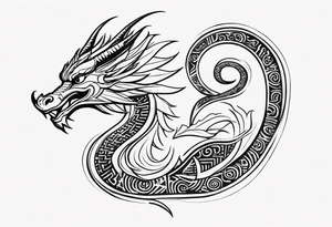 dragon with hieroglyphics tattoo idea