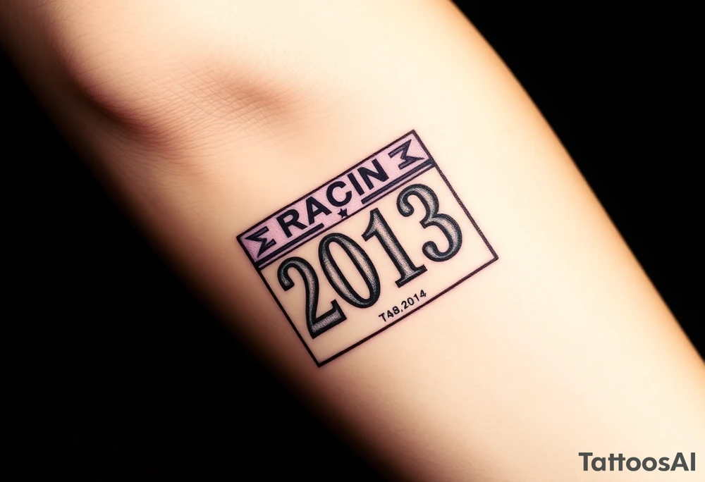 Racing bib 2013 purple and gold tattoo idea
