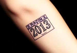 Racing bib 2013 purple and gold tattoo idea