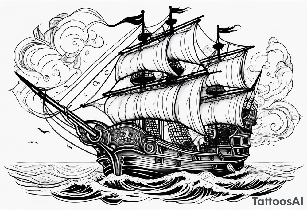 Pirate ship tattoo idea