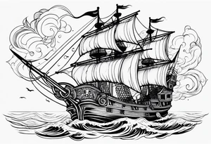 Pirate ship tattoo idea
