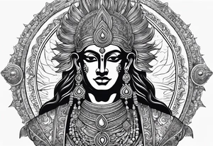 Karna Mahabharata with Sun symbol tattoo idea