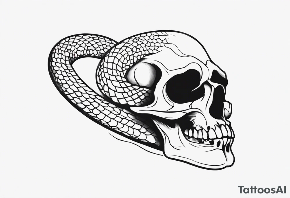 A snake wrapped around a skull tattoo idea