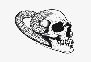 A snake wrapped around a skull tattoo idea