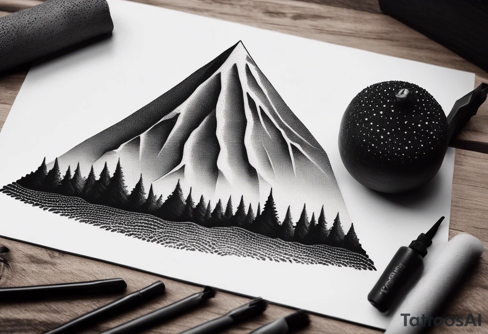 Volcano mountain range tattoo idea