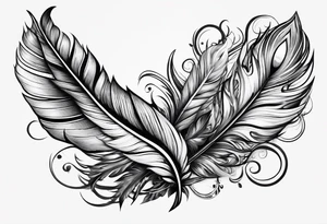 Folded feather tattoo idea