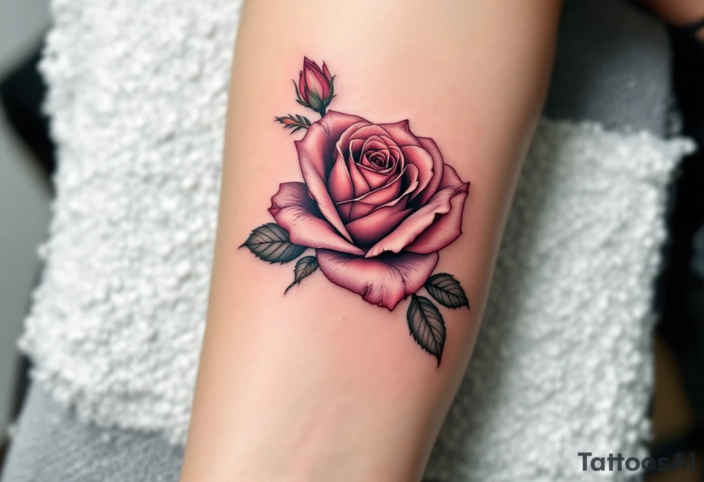 Rose with XII•XXX•MCMLXIX tattoo idea