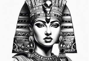 Cleopatra's face semi realism tattoo idea