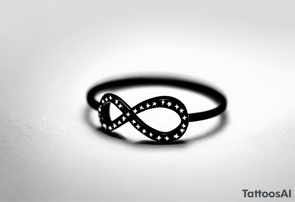 Infinity ring with stars tattoo idea