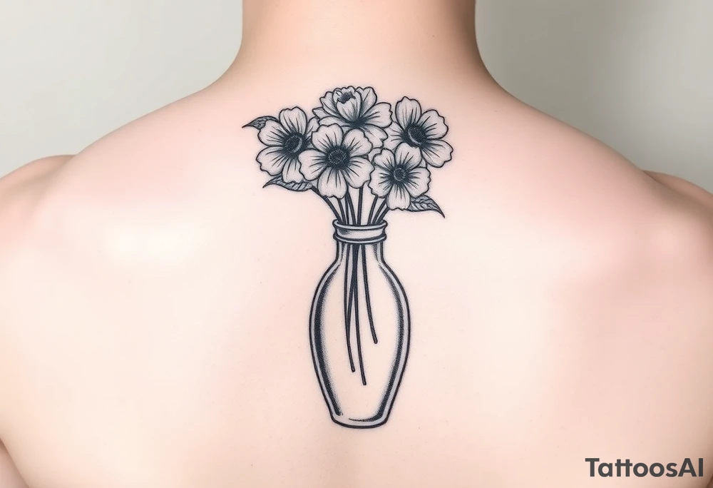 Vase but in the vase are flowers tattoo idea