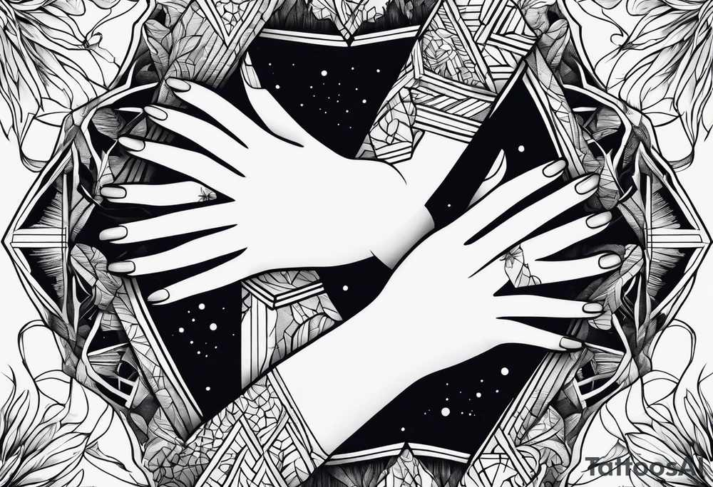 Hands overlapping each other tattoo idea
