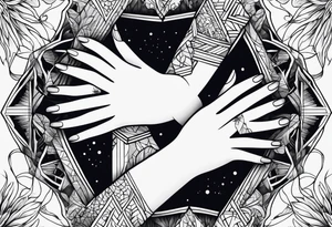 Hands overlapping each other tattoo idea