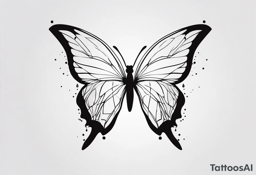 butterfly wings made out of glass tattoo idea