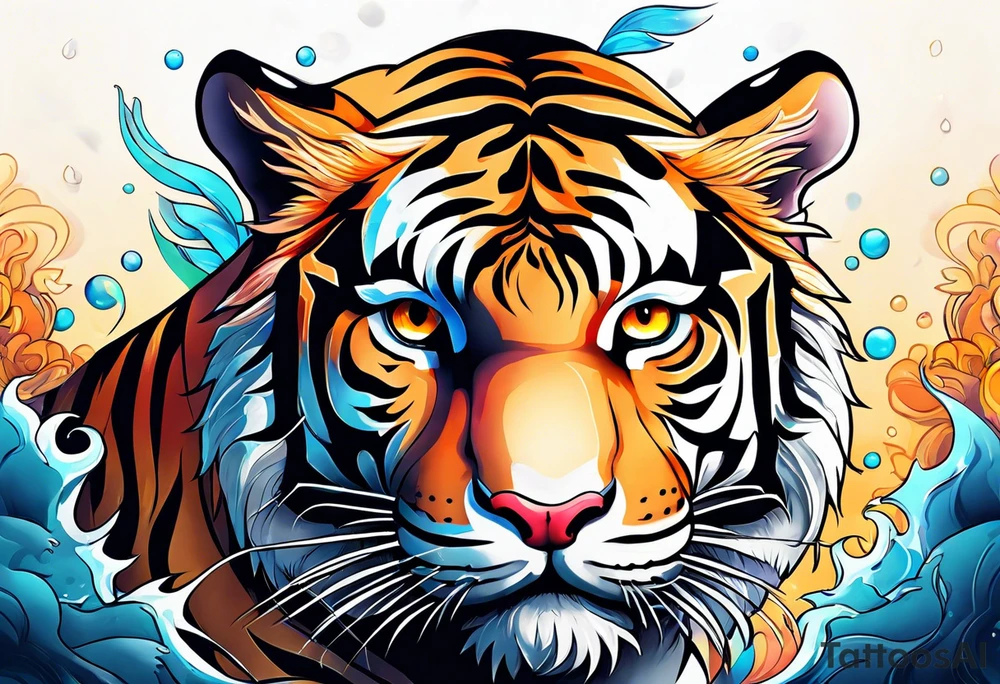 Tiger under the sun tattoo idea