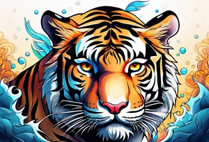 Tiger under the sun tattoo idea