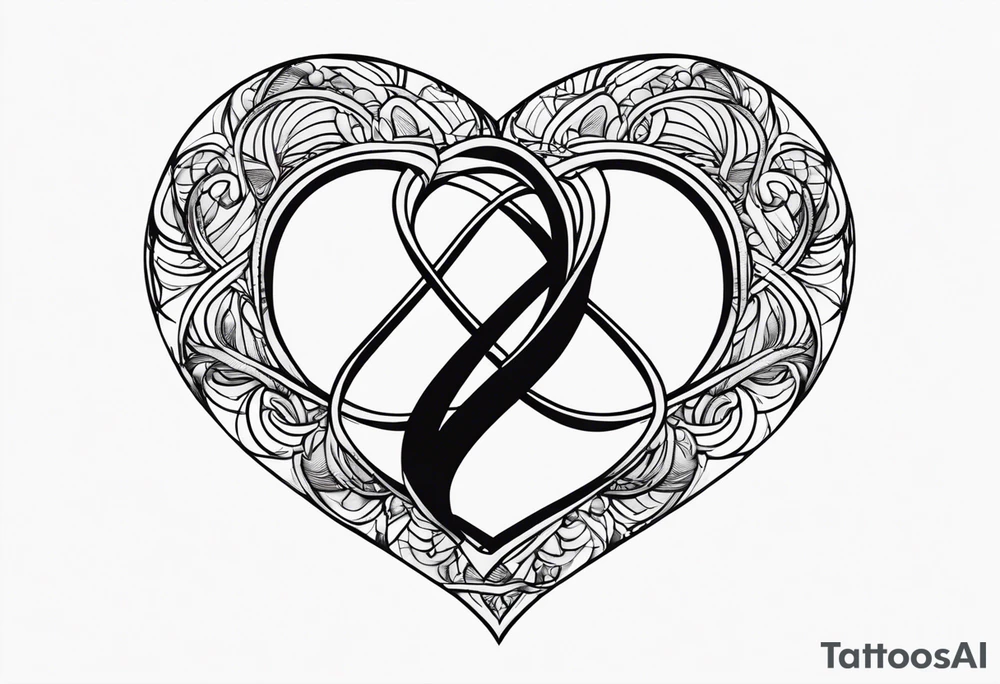 Infinity symbol, unconditional love symbol and heart as one image tattoo idea