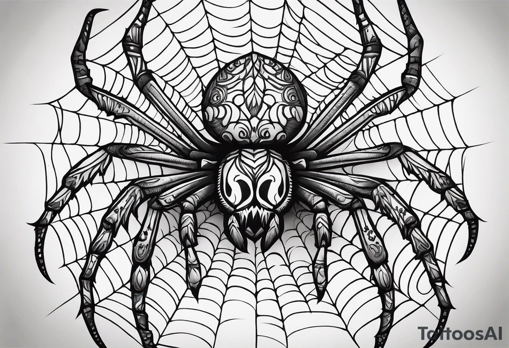 a psychedelic spider tattoo idea