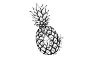 Pineapple,Pubic crown diamond vagina and anus tattoo idea