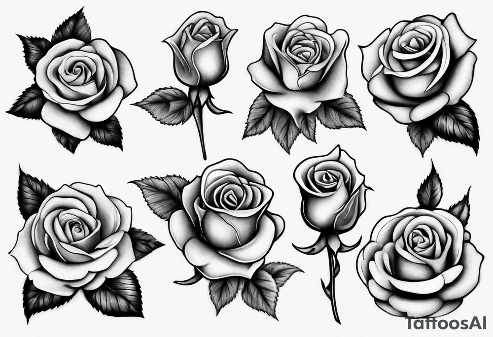 bouquet of roses tattoo idea