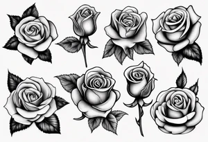 bouquet of roses tattoo idea