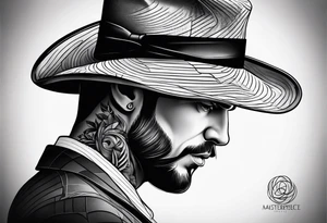 a man with a hat tattoo idea