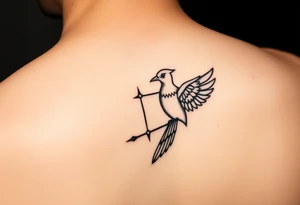 Sagittarius sign for both individuals as a couple names being Harley and Guy bird combined meaning Harley bird tattoo idea