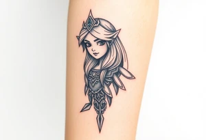 American traditional princess Zelda from twilight princess tattoo idea