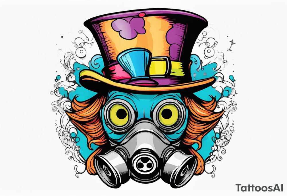 Mad hatter gas mask tattoo idea