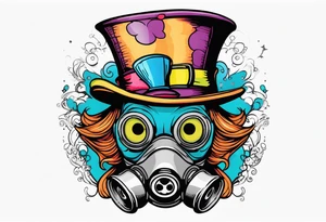 Mad hatter gas mask tattoo idea