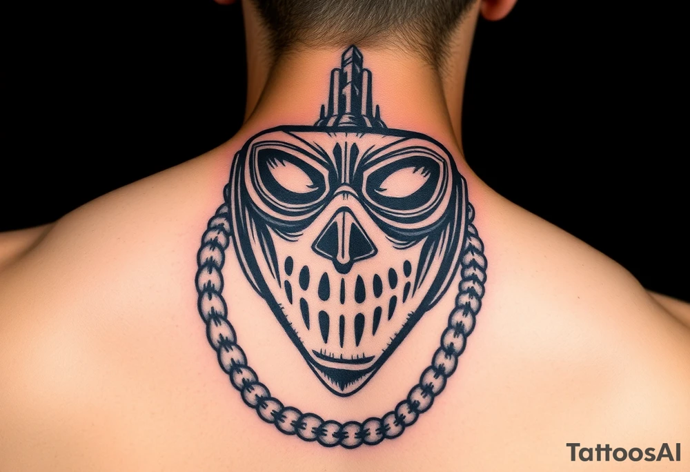 Ski mask grills Thug character rob another character tattoo idea