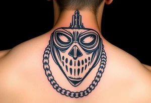 Ski mask grills Thug character rob another character tattoo idea