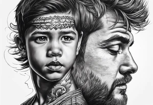 Son without his father finding his way tattoo idea