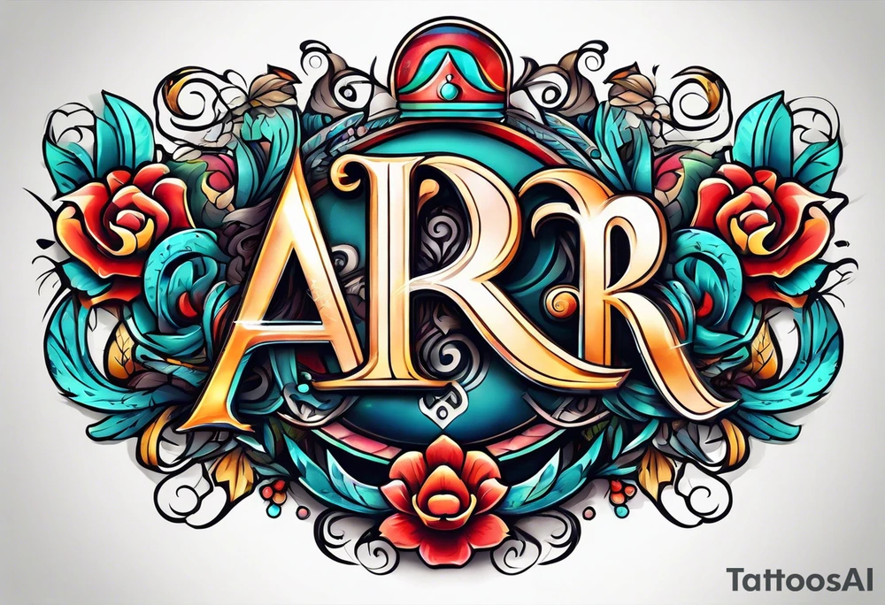 A headband with the letters A R in the middle tattoo idea