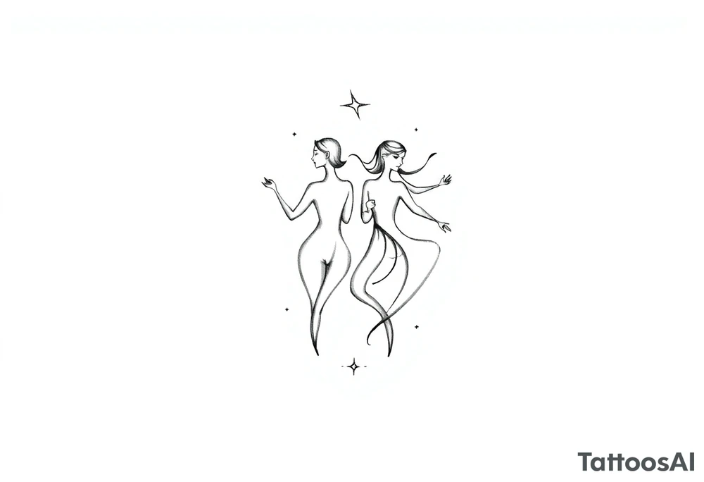 Castor and pollux star  Gemini zodiac 
constellation tattoo idea