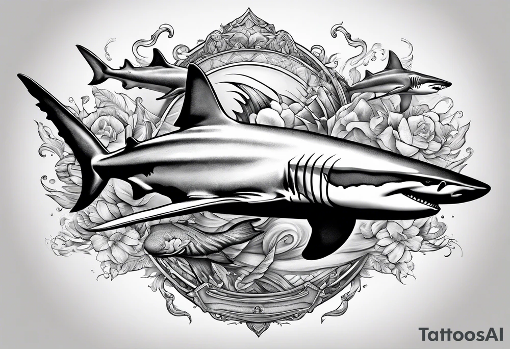 Hammerhead shark and tiger shark tattoo idea