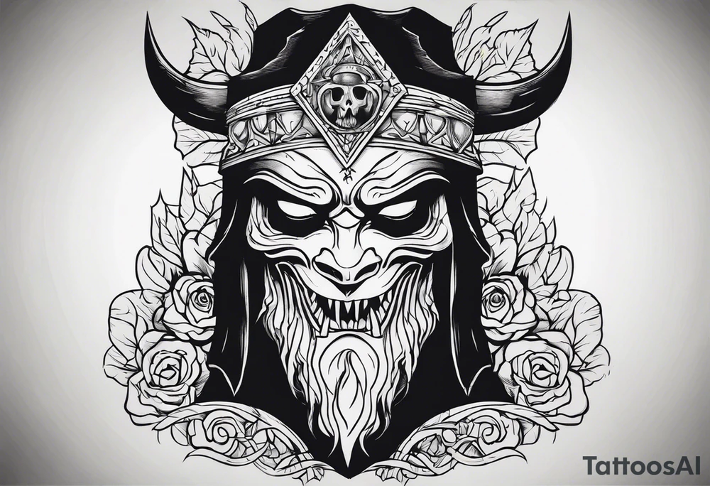 dark big shaddow making a scary postition tattoo idea