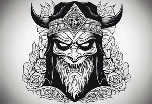 dark big shaddow making a scary postition tattoo idea