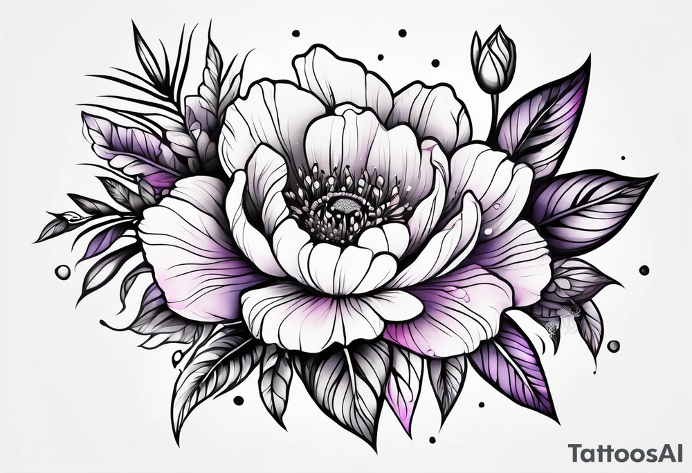 Bright, colorful, lots of pinks and purples flower arm tattoo tattoo idea