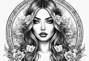 Beautiful woman from death to inner peace and self-love tattoo idea