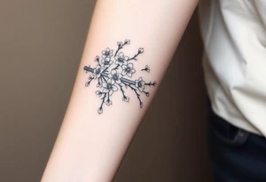 Samurai Sword cherry blossoms tattoo idea