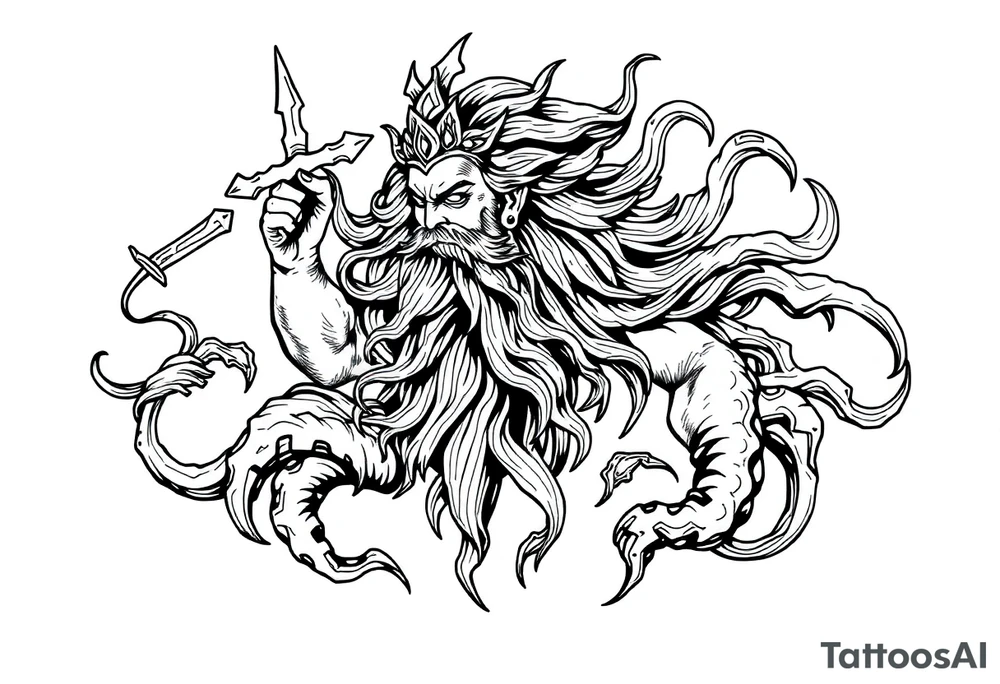god of sea tattoo idea