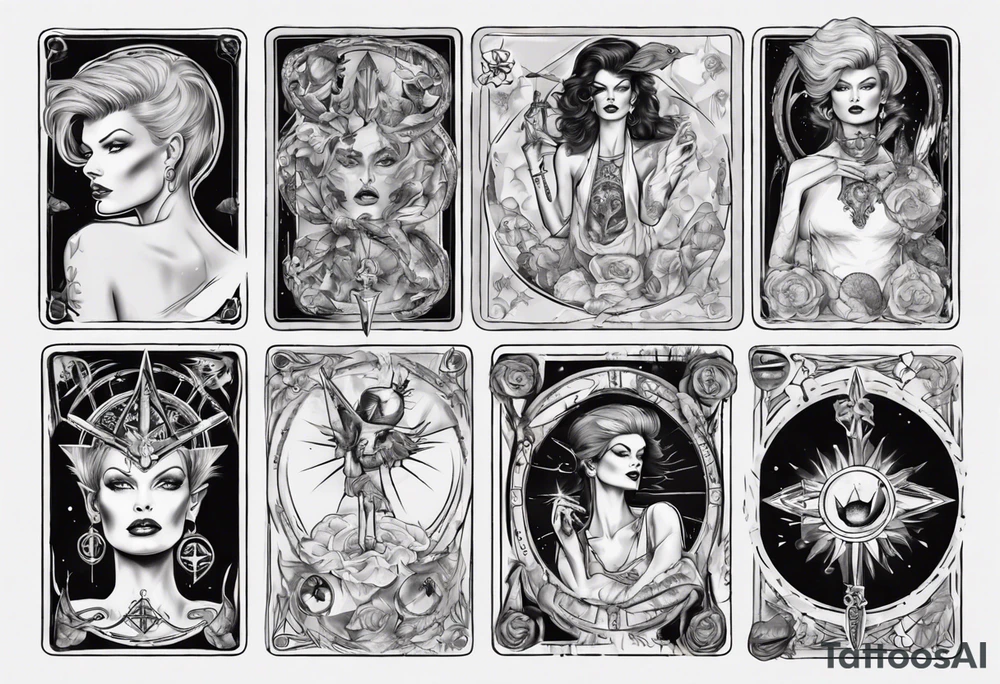 Linda Evangelista in a Tarot tattoo idea