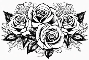 Three roses with stars and a cross tattoo idea